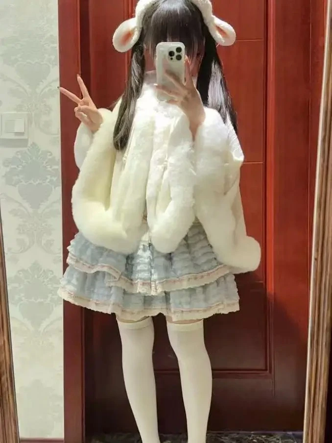 Lolita em camadas bolo cinta vestido de princesa estilo japonês bonito versátil cintura alta fino arco renda sem mangas vestido curto