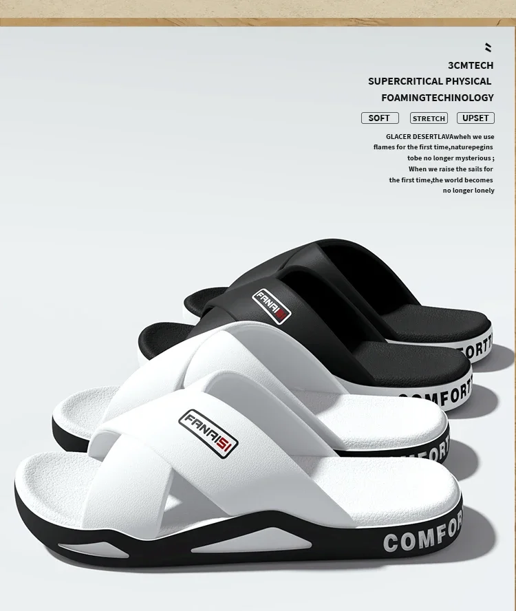 SHAJI Herren Kreuzriemen-Sandalen mit Offener Zehenpartie, Rutschfeste Bade- und Duschpantoffeln für Strand, Schwimmen & Outdoor-Spaziergänge, Modische Fußbekleidung – Detail 3