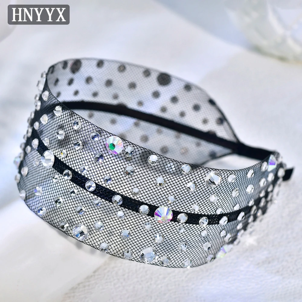 

YouLaPan Fashion Bridal Wedding Black Color Hair Accessories Handmade Minimalist Rhinestone Head Hoop Women Party Headband YXA66