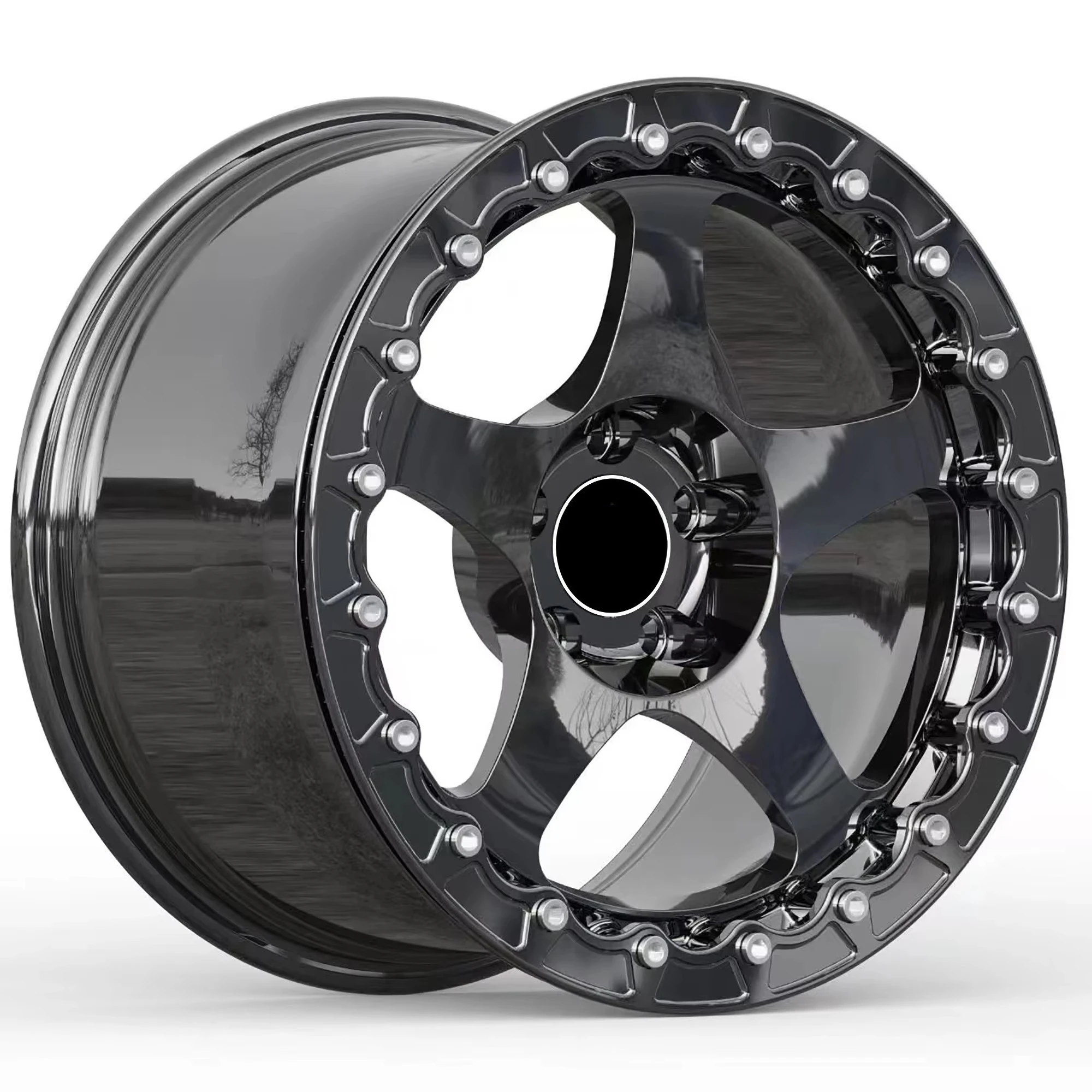 جنوط Beadlock سوداء مخصصة 5x120 5x112 5x114.3 17 18 19 20 21 22 بوصة عجلات مزورة لسيارات الركاب C8 B-MW #3