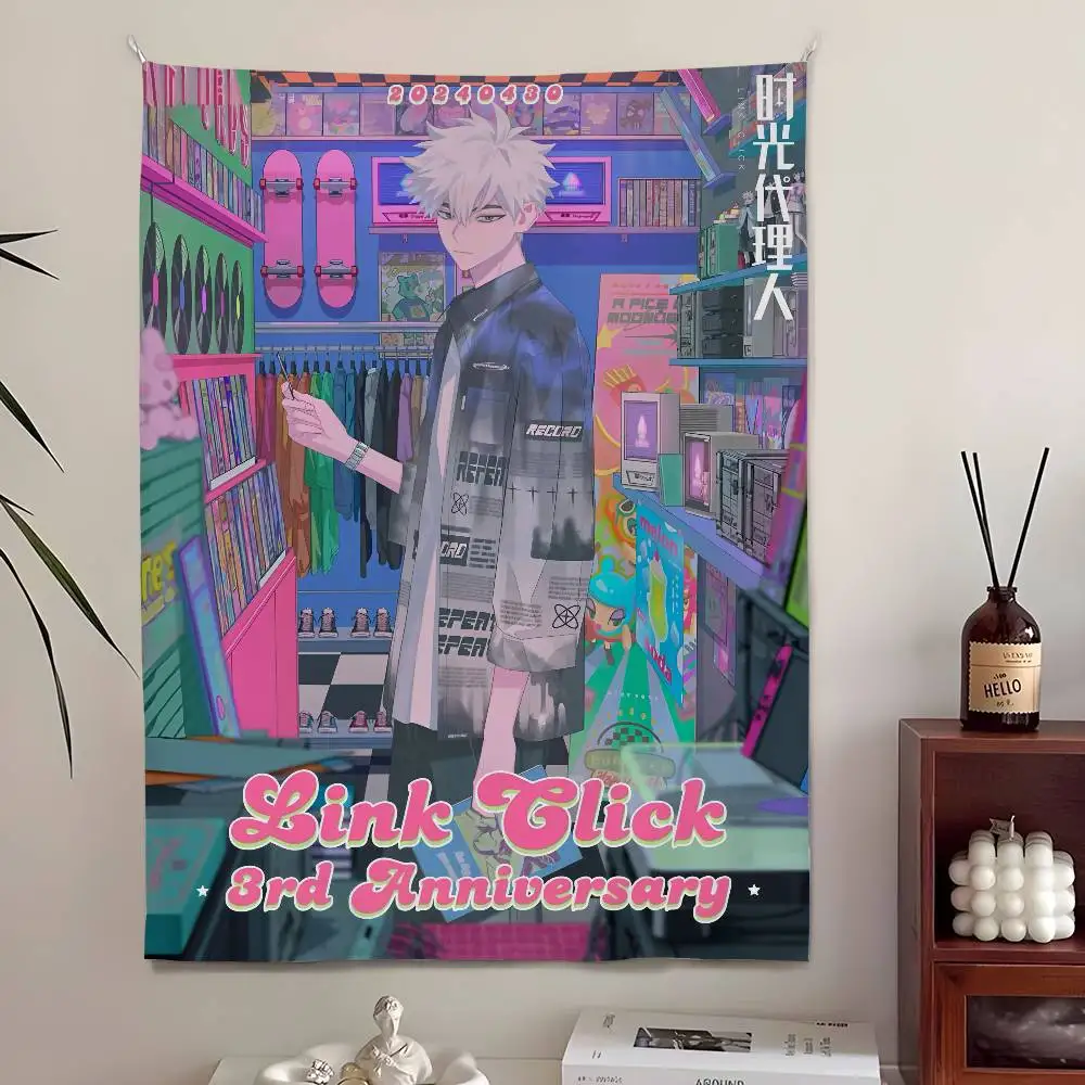 

Anime Game L-LINK CLICKs Tapestry Bedroom Living Home Decor Bar Outdoor Festival Wall Hanging Decoration Background Art Banner