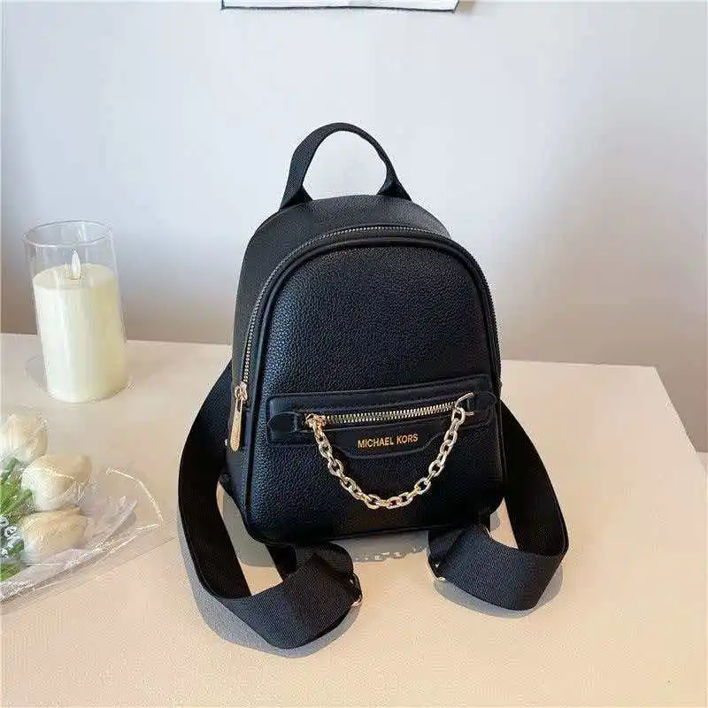 MICHAEL KORS 2026 New Fashion City Women's Large-Capacity Casual Travel Backpack, Simple PVC Material, Waterproof and Wear-Resis