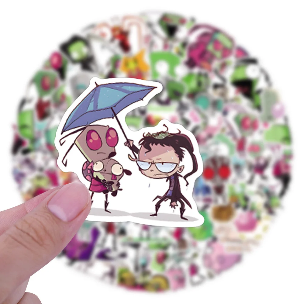 

10/30/55/110PCS Anime Invader Zim Sticker Cartoon Creative Graffiti Decoration Laptop Skateboard Motorcycle Waterproof Decal