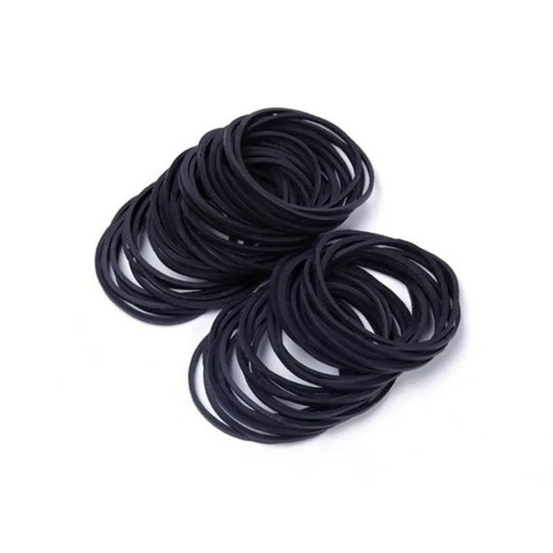 Mini Rubber Bands Black Elastic Hair Band Soft Hair Elastics Ties Bands For Office Supplies School Home Thk 1.5mm Dia 19 25 40mm