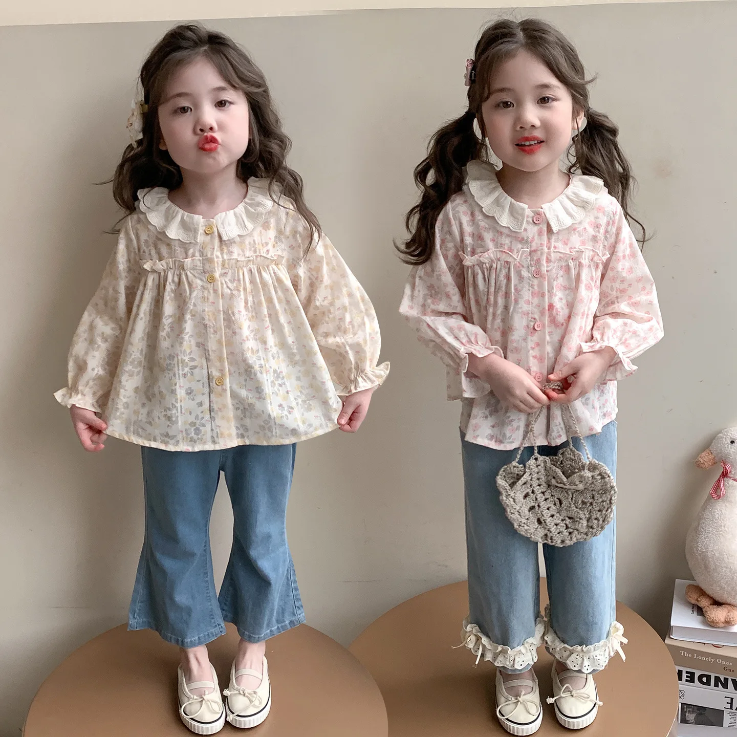 

Girls Shirt Spring and Autumn 2026 New Sweet Top Loose Long Sleeve Shirt