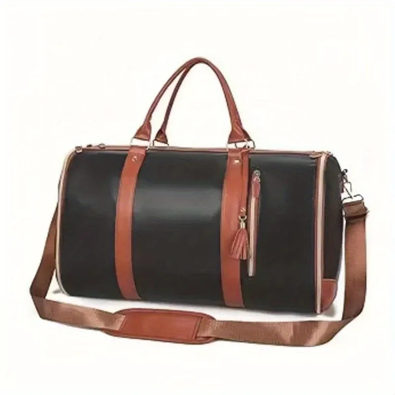 

Foldable Women's Travel Convenient Carry-on Clothing Bag Large PU Leather Duffel Bag Women's Business Travel Bag