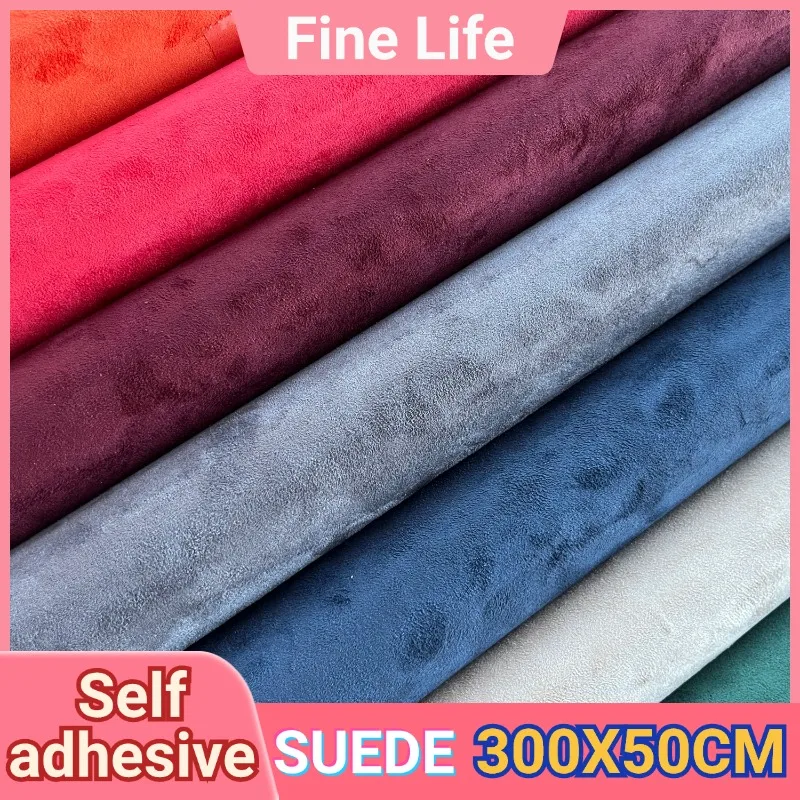 

Car Decoration Artificial Self-adhesive Suede Fabric 300X50CM Roll Faux Suede Upholstery for Steering Wheel Auto Door Car Roof