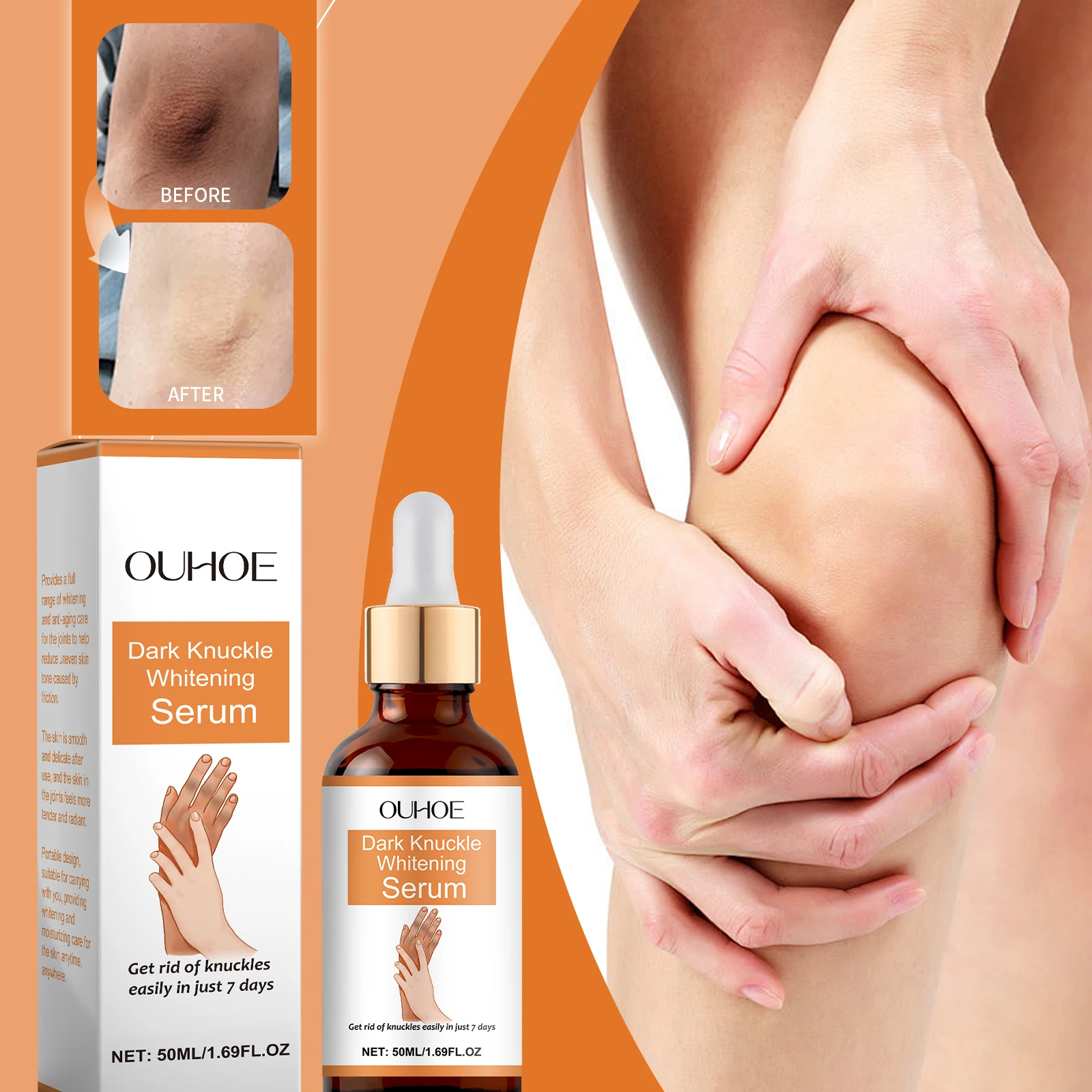 Knuckle Whitening Serum – 50 ml/1,69 fl.oz schnelle aufhellende Handaufhellungsbehandlung |   Ziele dunkler Ellenbogen, Knöchel und Gelenke