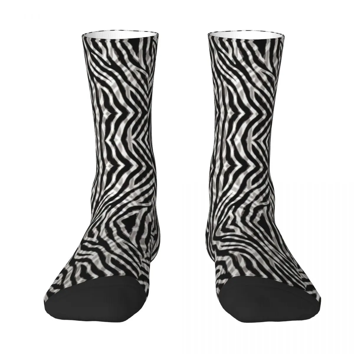 Tribal Zebra Socks Black White Stripes Novelty Stockings Women Warm Soft Climbing Socks Winter Design Anti Skid Socks