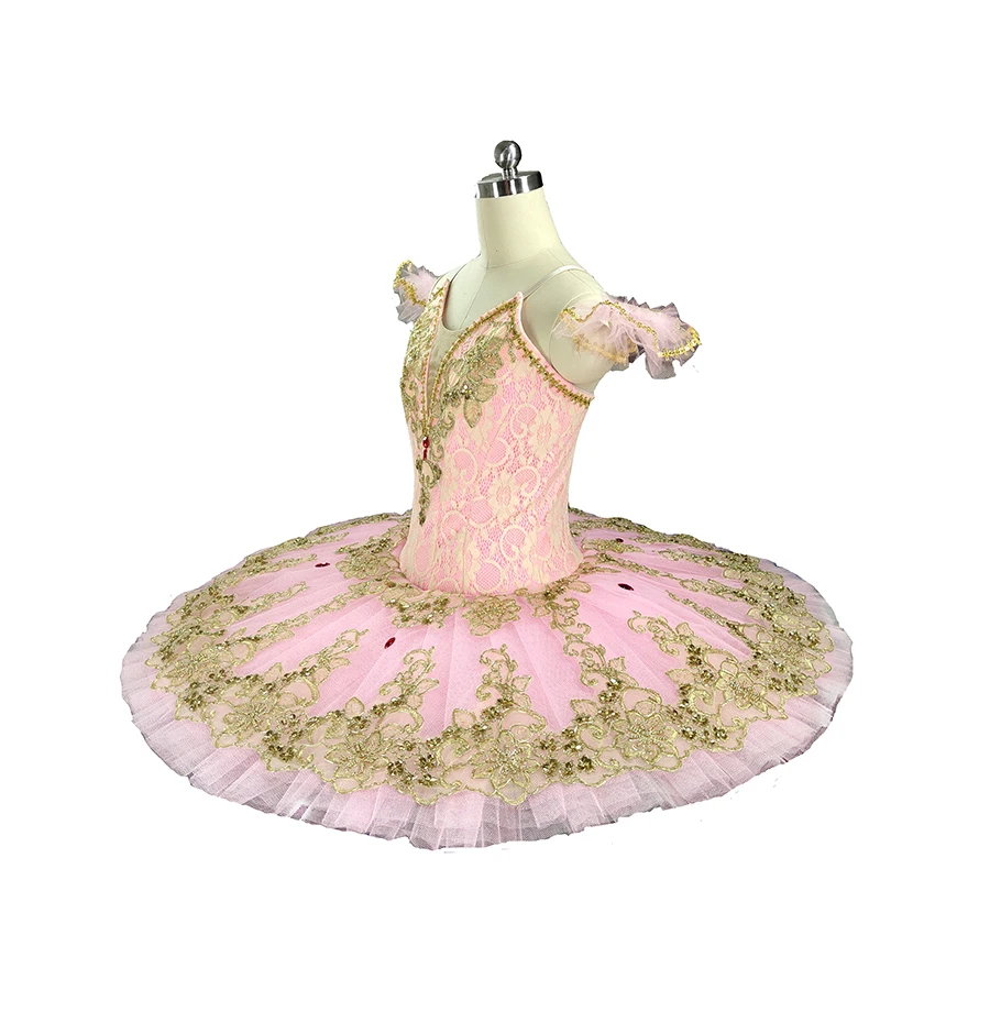Rosa ouro fada clássico profissional ballet tutu meninas prato tutus adulto bela adormecida panqueca tutu palco traje feminino
