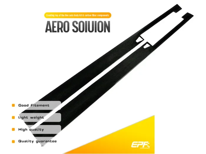 Car Accessories F458 458 Carbon Fiber Italia Style Side Skirt Extension Glossy Fibre Racing Auto Body Kit Trim