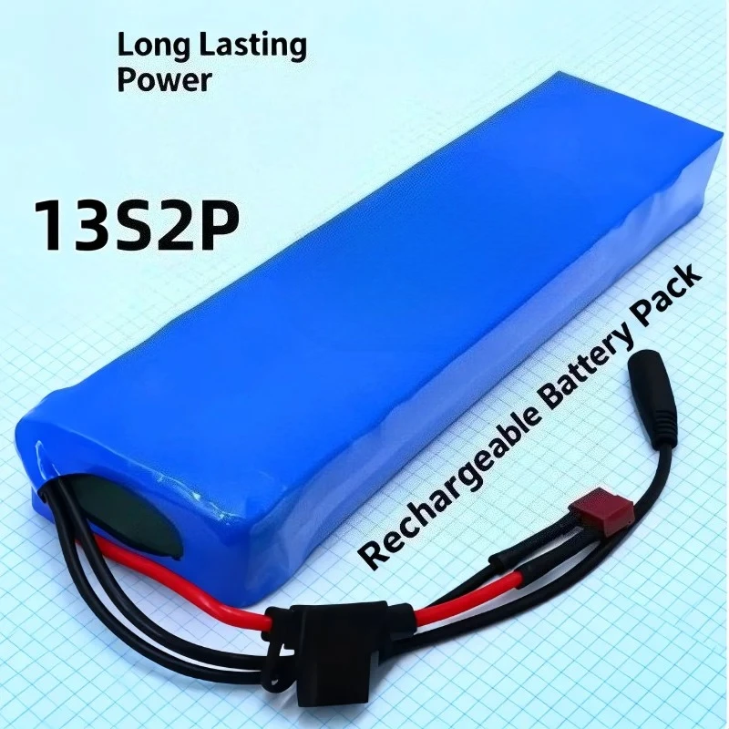 

48V10Ah Large Capacity Li-ion Battery Pack–13S2P Rechargeable with Charger,for Scooter, Golf Cart&Mobility Scooter,Durable Power