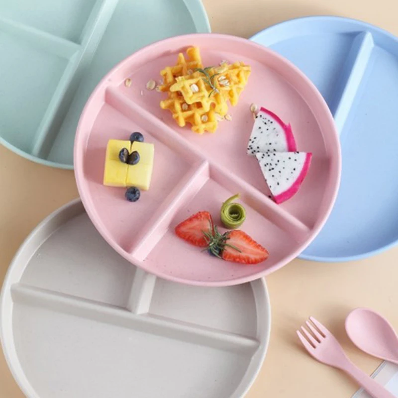 

Divided plate Fat reducing divided plate Children's tableware combination Three separated Dim sum breakfast plate