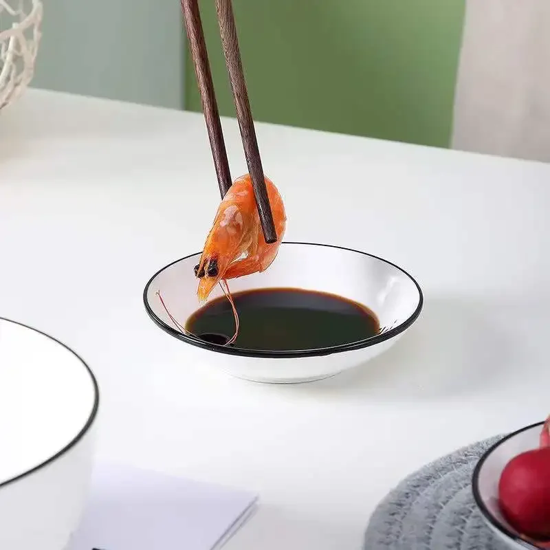 Cute cat mini heart-shaped pigment ceramic soy sauce vinegar jam kitchen small plate set tableware gift