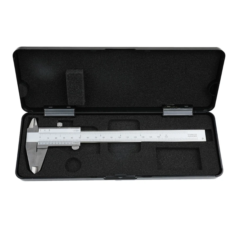 Vernier Caliper for Depth Thickness Measurement 0-150mm/0-6in Measuring Instrument Tool Woodworking Ruler