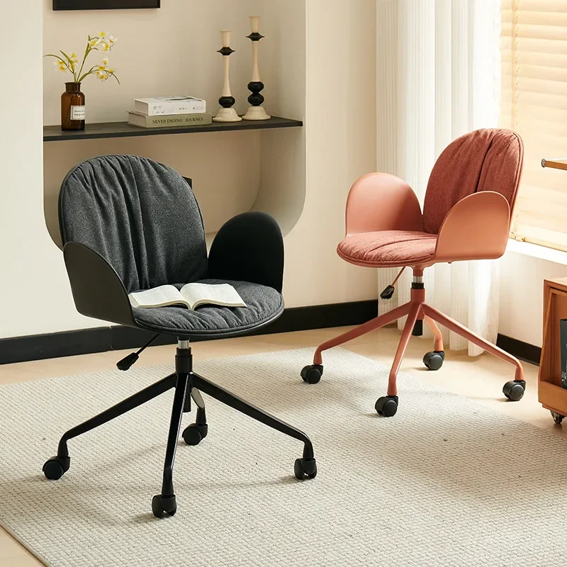 Modern Multi-Color Fabric Cushion Office Chair - Swivel Rolling Wheels, Comfortable Stylish Leisure Desk Chair for Home Office