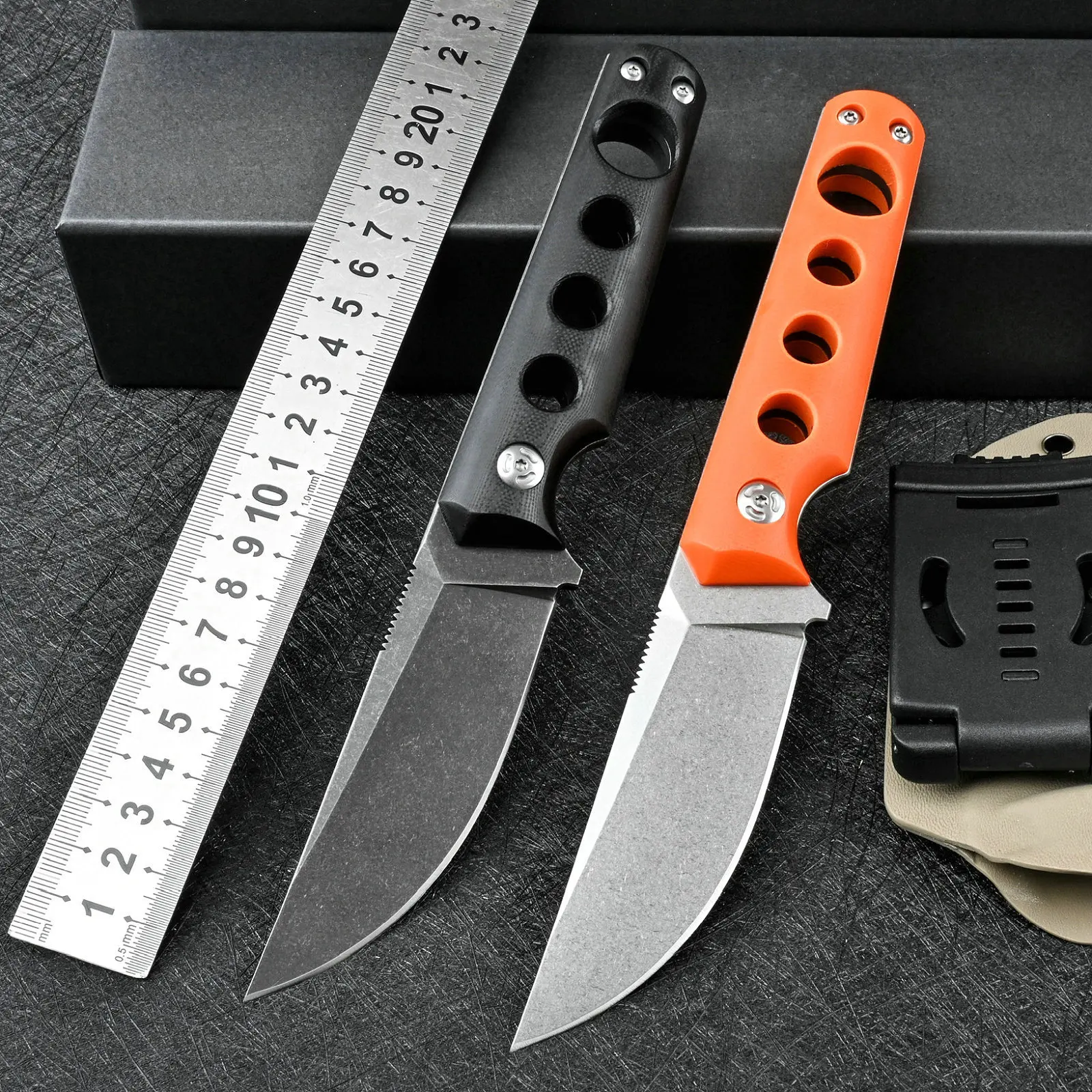 TRSKT-DC53 Faca de caça, Facas de acampamento, Faca Premium de sobrevivência, Faca tática, 61HRC, Cool Camping Gear com Kydex, Dropshipping