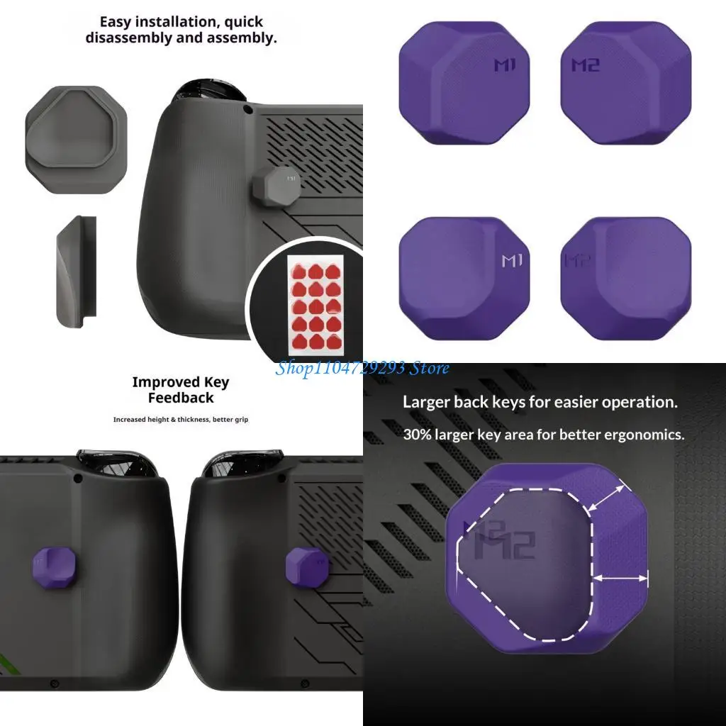 

Y2GD Pack of 4 Back Button Height Enhancers for Dedicated Handheld Console Ergonomic Anti Slip Design Quick Installation