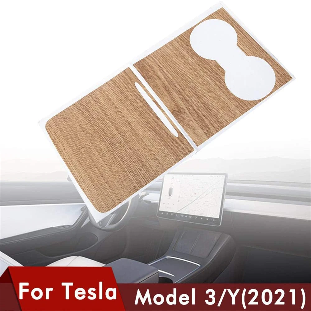 

Car Central Control Panel Sticker for Tesla Model 3 2021 Accessories Interior Protective For Tesla Model Y Three Wood Console