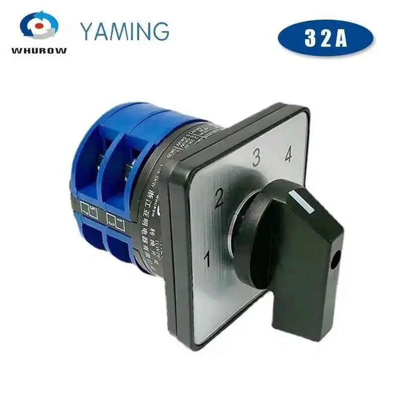 LW26-32/2 YMW26 كهربائي 4 مواضع 8 محطات 2 مستويات مفتاح تبديل الكامة الدوارة مع مسامير 690 فولت 32A اتصال فضي LW28