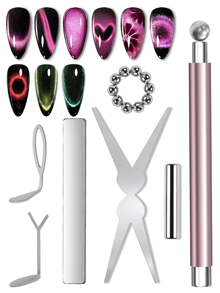 4/7 stuks Cat Eye magneetset met Y-vormig ijzer voor hartvormig Cat Eye-effect, magnetisch ontwerp, multifunctionele DIY nagelgereedschap benodigdheden - afbeelding 2