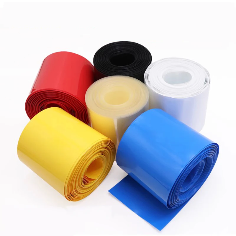 1m PVC heat shrink tube 18650 21700 32650 Lithium battery pack packaging skin Heat shrink sleeve battery color protective film