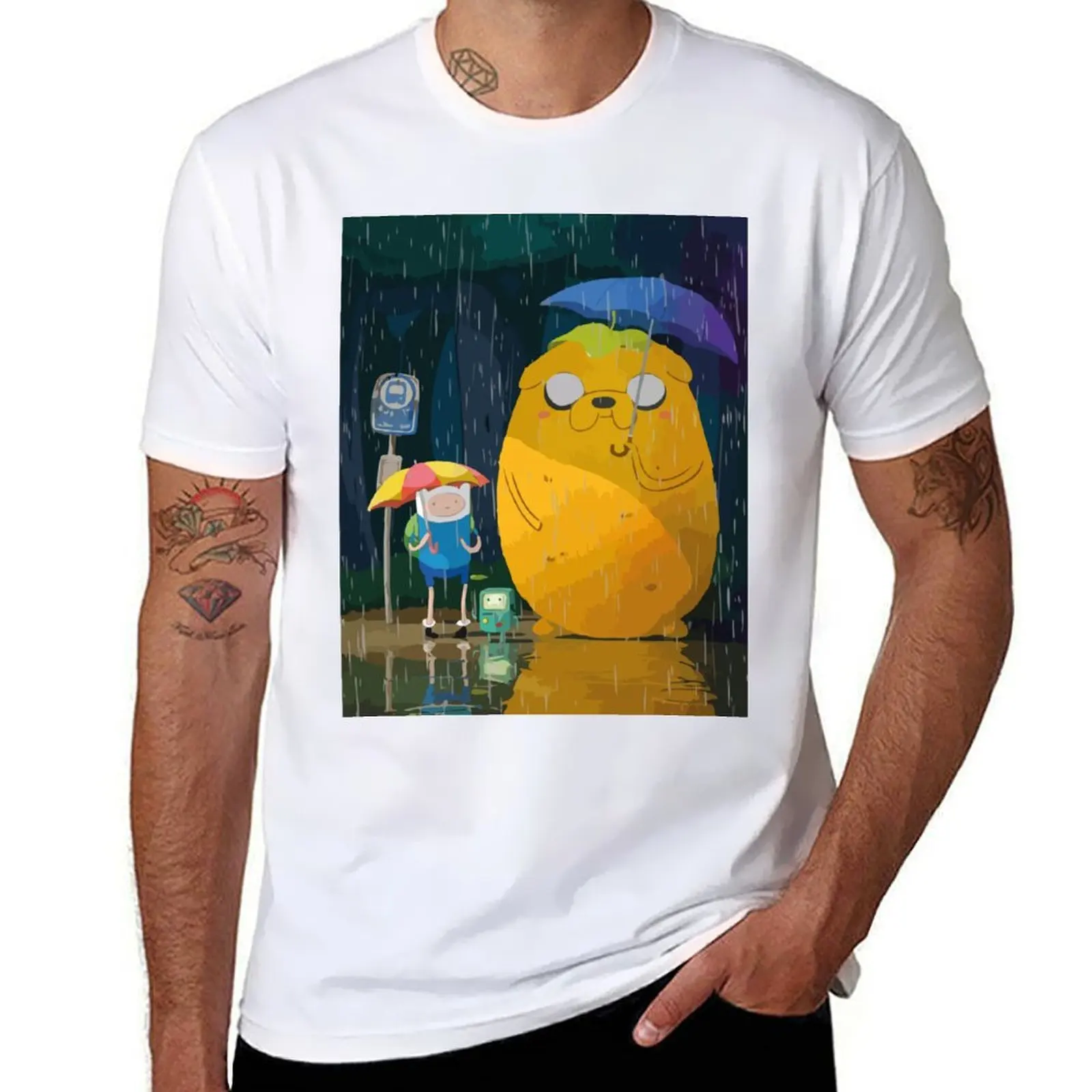 

Adventure Time Tororo, Jake Totoro, finn, bmo, animation T-Shirt funny t shirts cotton man t shirts graphic T-Shirt