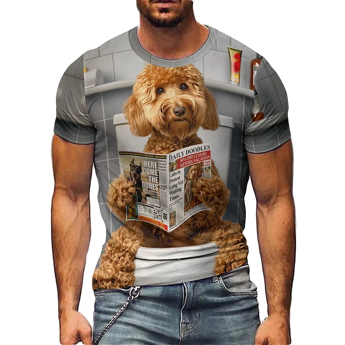 

Men's 3D printed short-sleeved T-shirts for everyday wear, soft and comfortable fabric