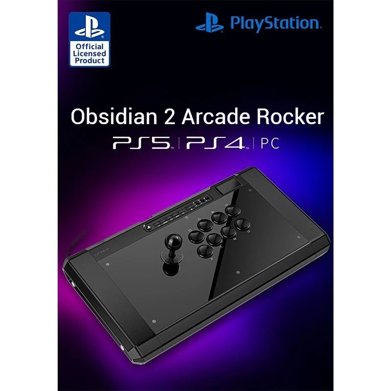 Qanba Q7 Obsidian 2 Arcade Fighting Game Joystick For Ps5/Ps4/Pc (Street Fighter 6, Tekken 8 On Steam) Boys Toys Birthday Gift