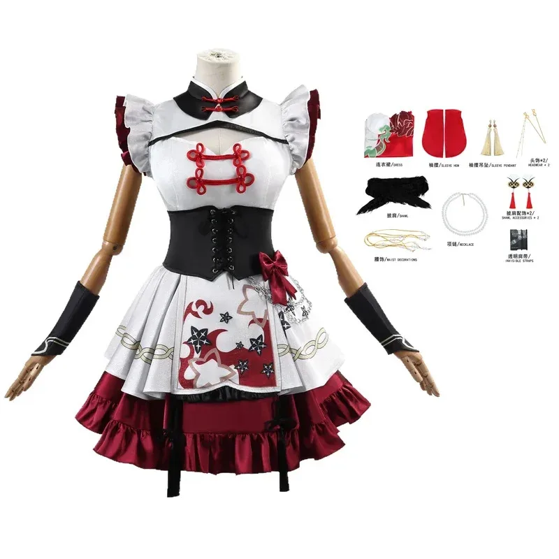 

Косплей Костюм Игра Wuthering Waves Западное озеро Камелия Ролевая одежда Лолита Женское платье Парик Набор Outfita;k6;8',