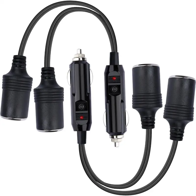 

Разветвитель автомобильного прикуривателя BAAR-Car, 2 розетки - 2 шт., 12В, двойные адаптеры для прикуривателя, 1 на 2 разъема