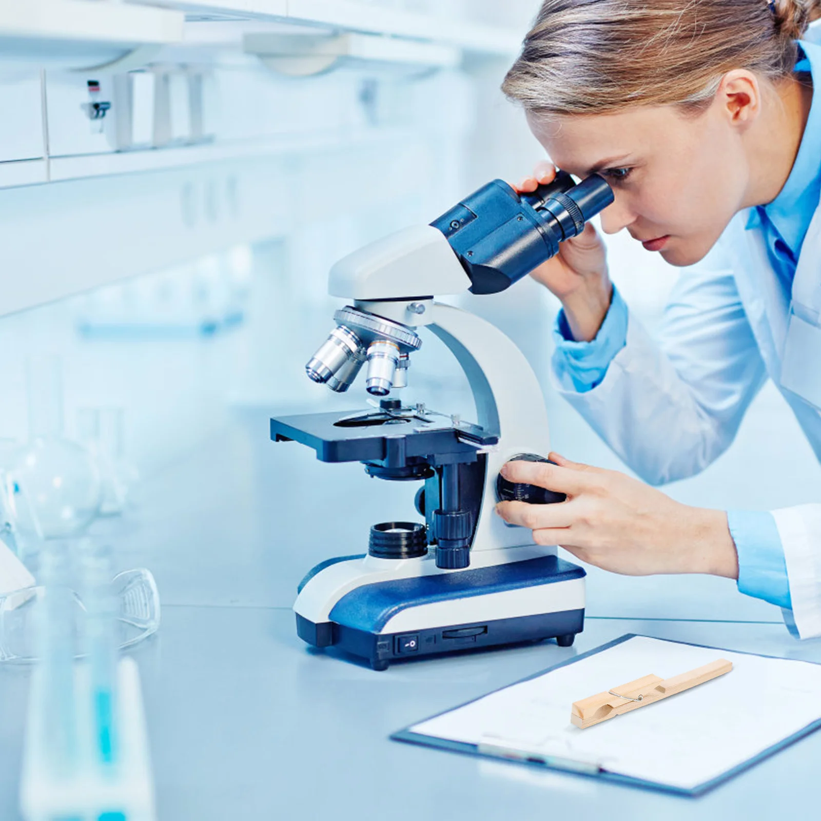 Pinces à tubes à essai en bambou, 10 pièces, poignée robuste, pince à Tube de laboratoire pour expérience scientifique, verrerie chauffante, conception de sécurité lisse