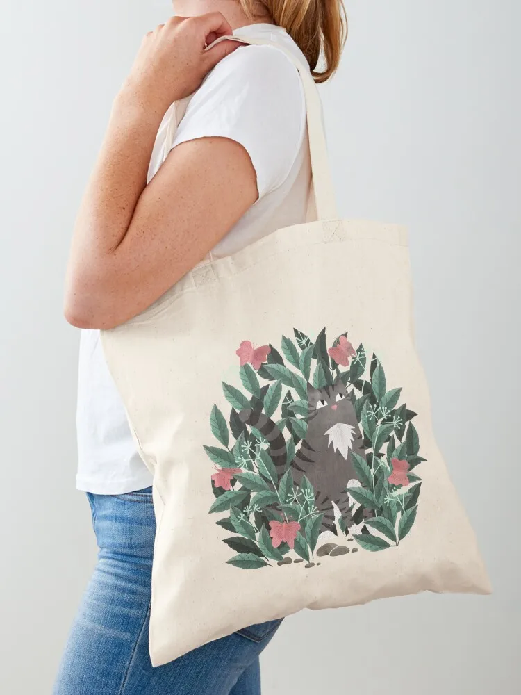Butterfly Garden (Tabby Cat Version) Tote Bag bag luxury women bags woman 2025 Canvas bag the tote