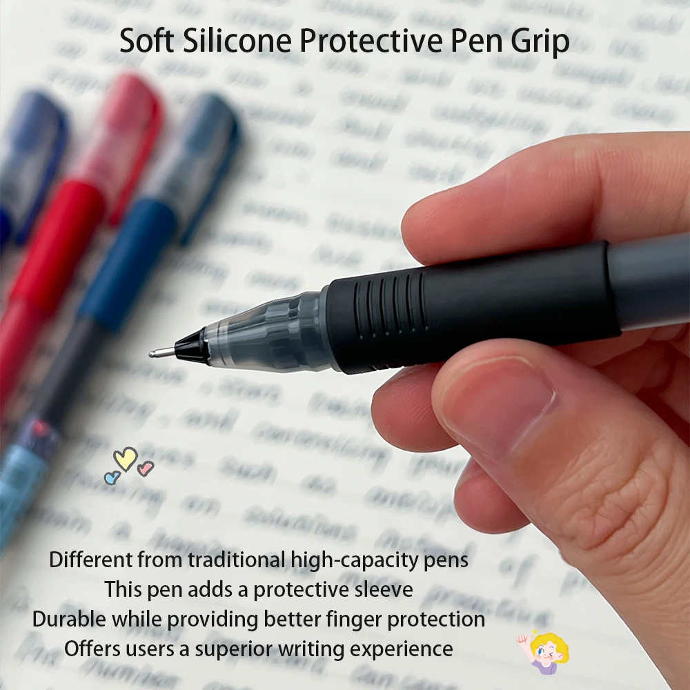 1/5/12 حزمة قلم جل بسعة كبيرة جدًا 0.5 مم دراسة سريعة الجفاف وقلم مكتب بطول كتابة 2400 متر يدوم طويلاً #2