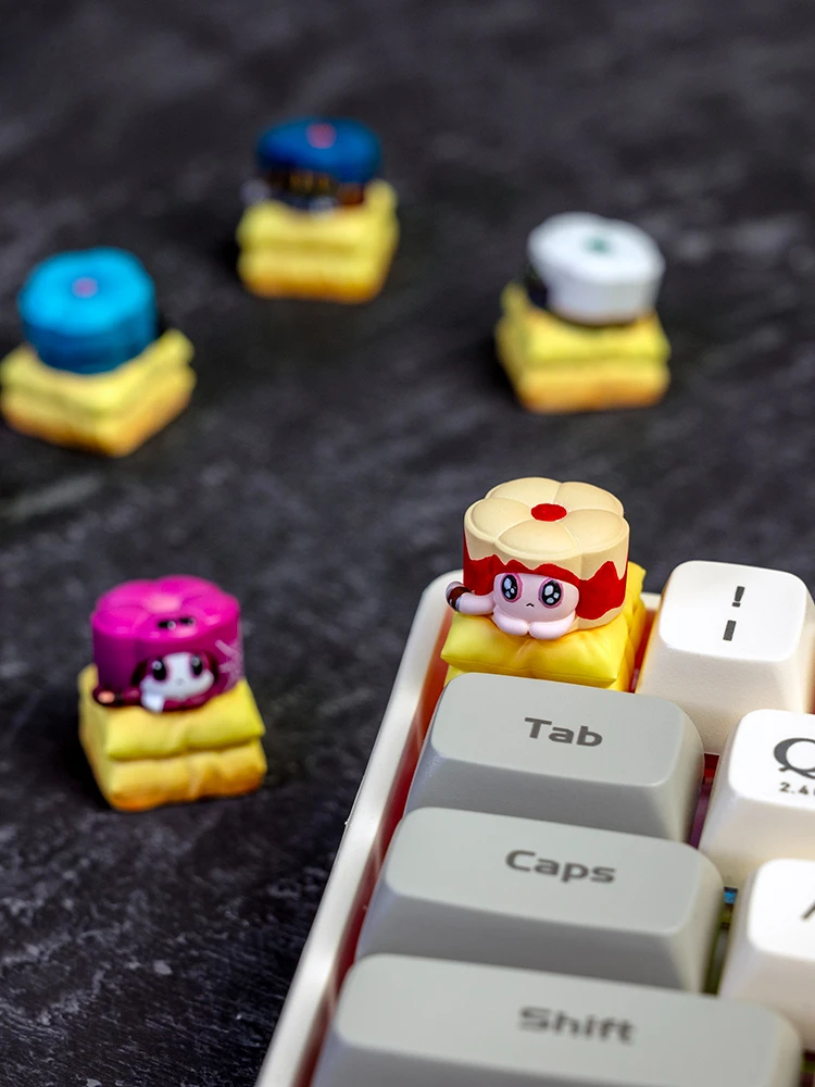 Honkai-DIY Custom Resin Painted Key Cap, PBT Keyboard Cap para MX Switch, gatos bonitos e sobremesa, Star Rail Catter Pick, bolos e bolos