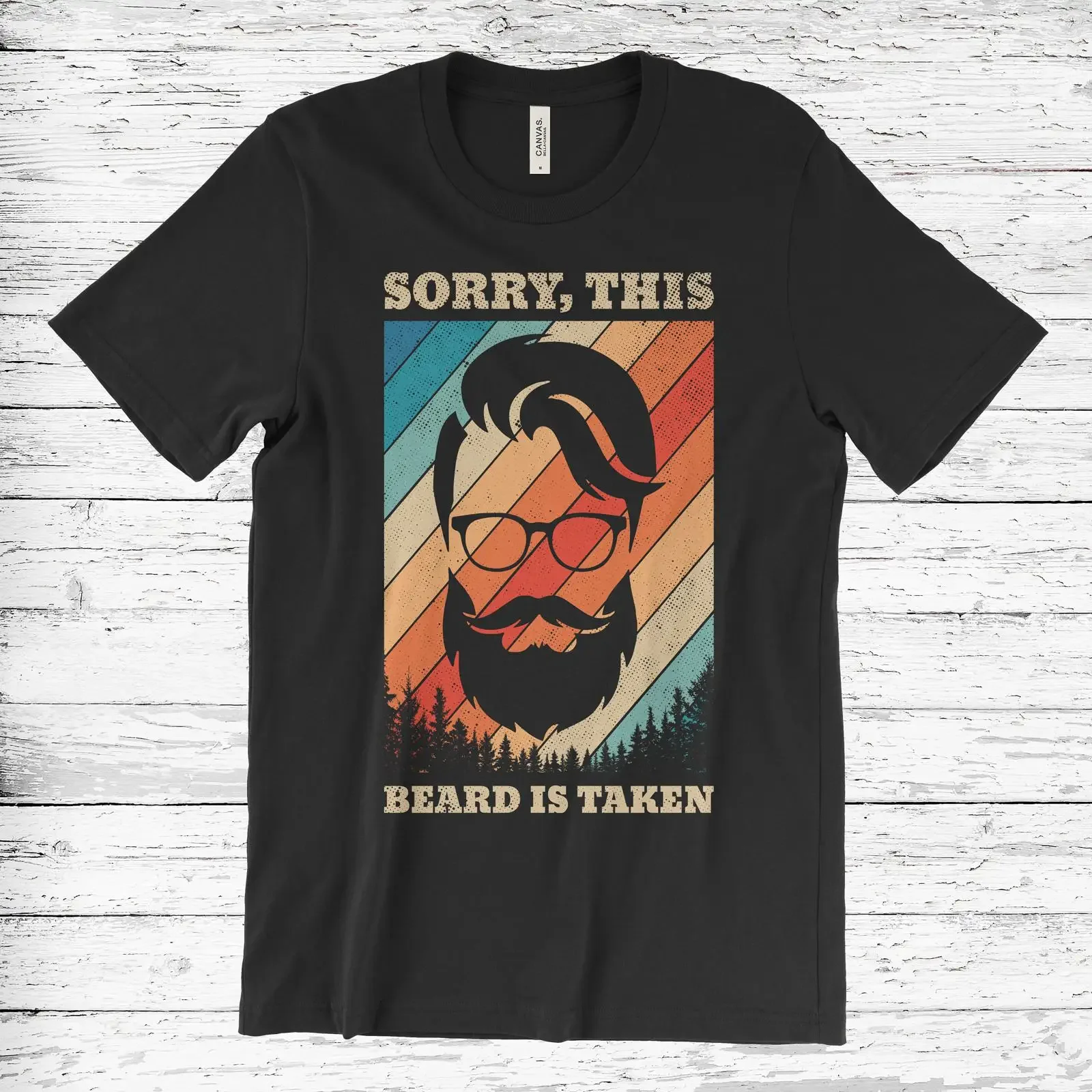 Sorry This Beard Is Taken Vintage Retro Funny T Shirt Bearded Men Dad Long Mustache  vintage Washed Unisex streetwear Casual
