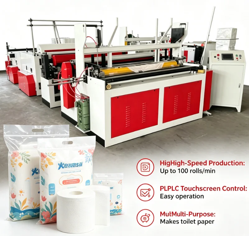 Customized Semi Automatic Or Full Automatic Kitchen Towel And Toilet Tissue Paper Roll Making Rewinder Machines