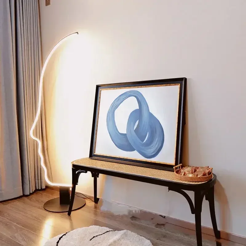 

Fashion Human Face Design Led Floor Lamp for Living Room Sofa Side Decor Standing Lights Bedroom Bedside Lamp Indoor Lighting