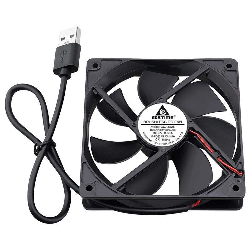 Imagem -04 - Gpu Radiador Ventilador de Refrigeração Brushless pc Case Cpu Ventilador de Refrigeração 120 mm dc 5v Usb 12cm Pcs 120x120x25 mm Roteador 12025