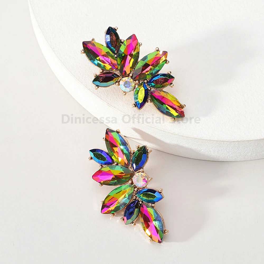 Elegant Glass Wing Stud Earrings for Women Trendy Luxury Fairy Design Charming Jewelry Ear Accessories for Holiday Prom Party view 4