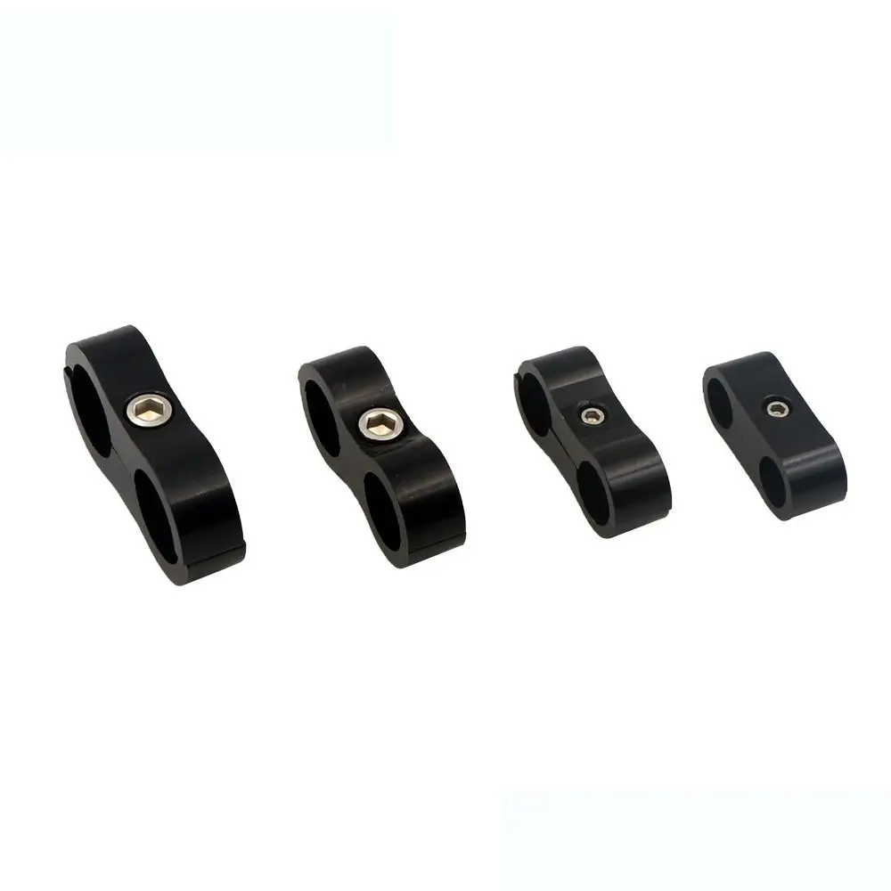 AN4 AN6 AN8 separatore tubo flessibile in gomma intrecciata morsetto per linea a doppio foro morsetto per tubo flessibile separatore di linea anodizzato in alluminio