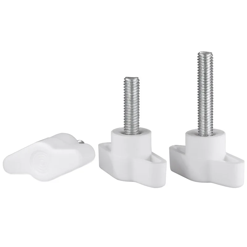 M4 M5 M6 M8 Zinc Plated/304 Stainless Steel T Type White Plastic Head Handle Thumb Screw Bakelite Bolt Butterfly Hand Knob Screw view 4