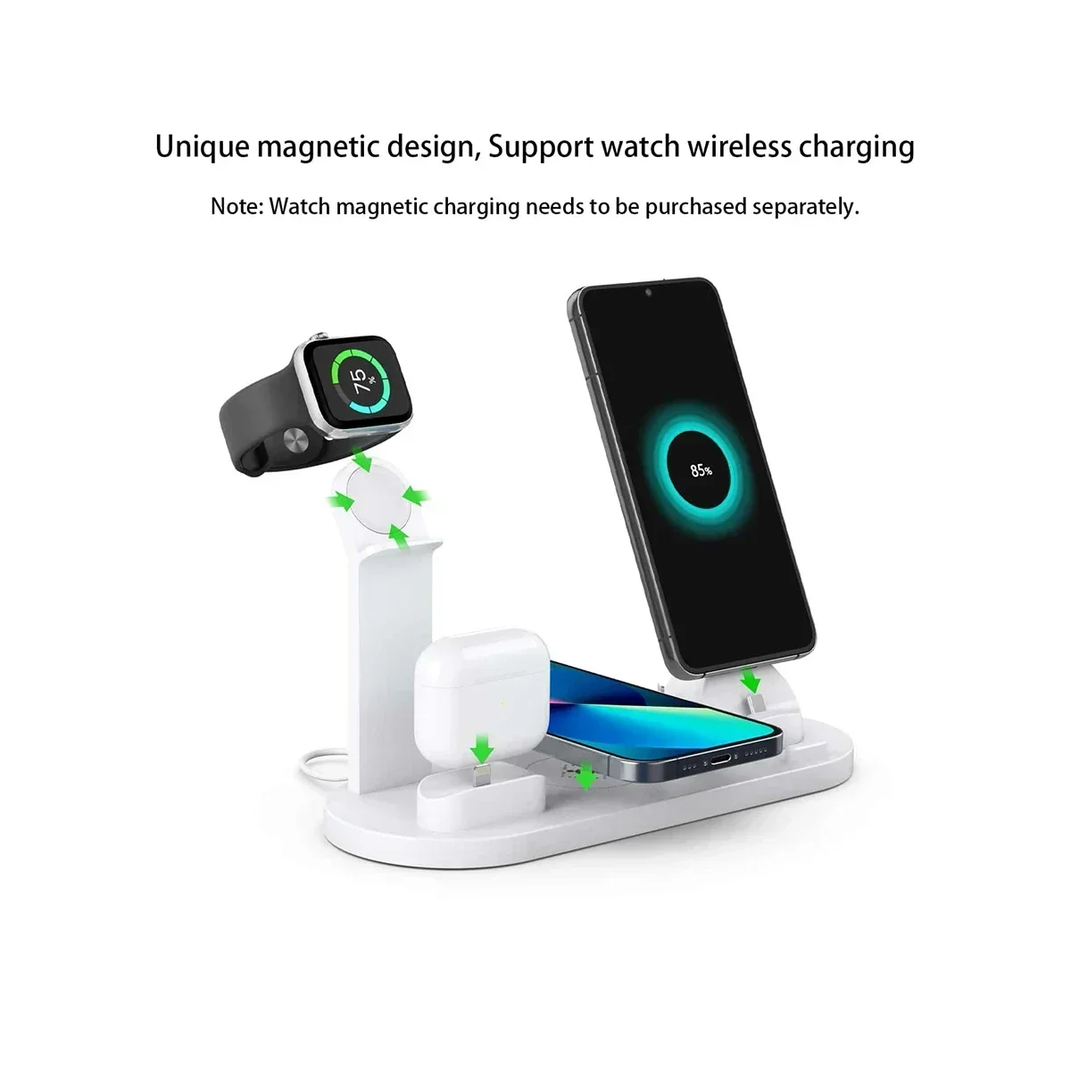 

100W 7 In 1 Wireless Charger Stand For iPhone 17-12 Apple Watch 9/8/7/6 Airpods Pro2/1 Phone Chargers Fast Charging Dock Station