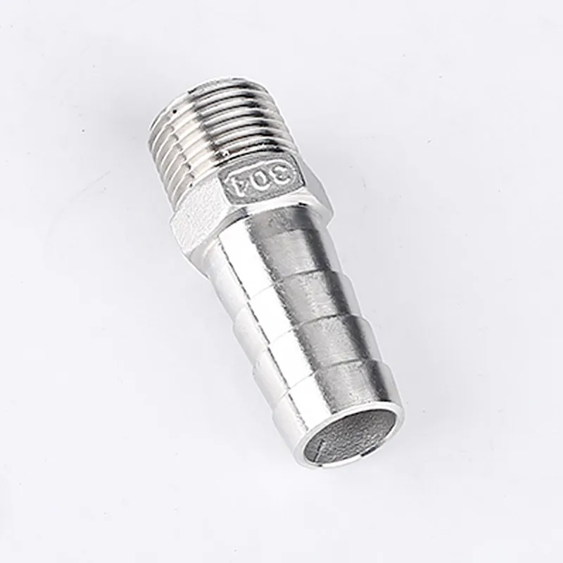 304 Stainless Steel 1/8 1/4 3/8 1/2 BSP Male Thread Pipe Fitting x 6mm-25mm Barb Hose Tail Pagoda Coupling Connector