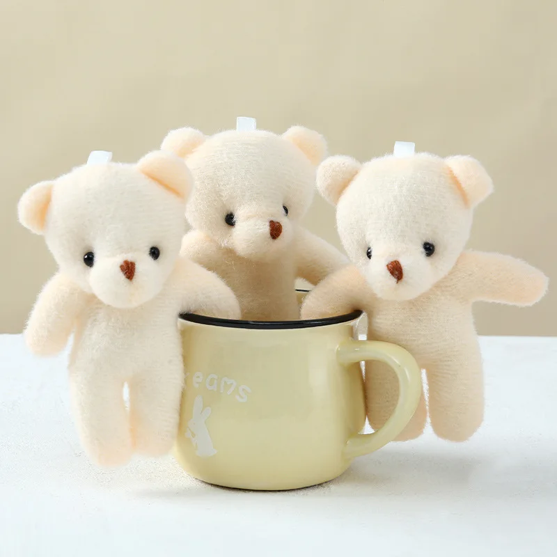 3PCS/Lots Mini Plush Bear Toys Small Pendant Cute Diamond Bears Doll Soft Stuffed Toy For Kids Girls Gift 10CM