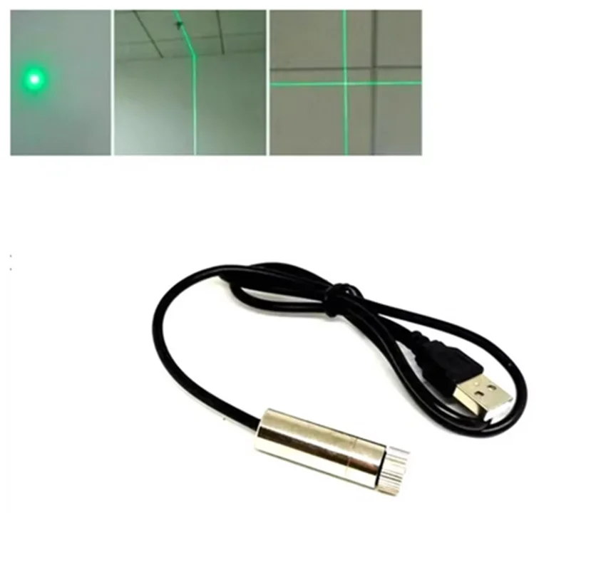 Adjustable 650nm 100mw/520nm 10mw/638nm 100mw Red Dot/Line/Cross Laser Module with USB Interface 1240