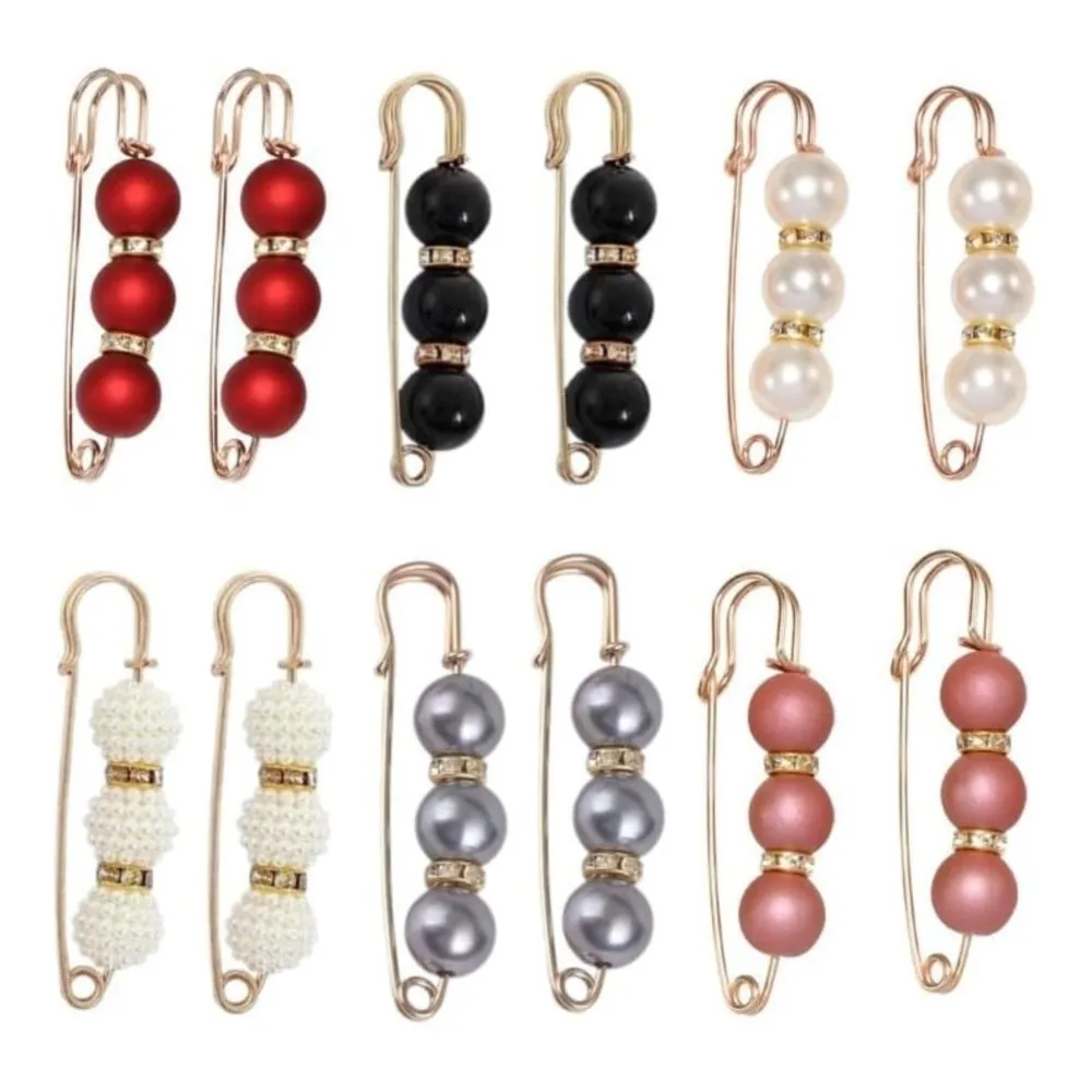 

5pcs Fashion Imitation Pearls Brooch For Women Clothing Dress Fixed Safety Pin Accessories Decoration Jewelry Gifts Accessories