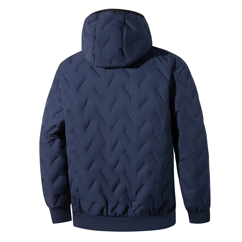 Winterbekleidung, Herrenmäntel, winddichte und warme Kleidung, dicke Herrenjacke mit Kapuze, Jacken für Herren, Thermomantel für Erwachsene, Herrenbekleidung für kalte Temperaturen. – Detail 6