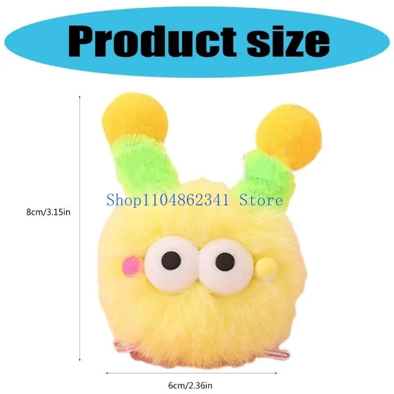 5asd Furry Plush Cartoon Pompoms Hair Clip with Novelty Little Animal Designs Strong Hold Hairpin for School Girl Daily Use