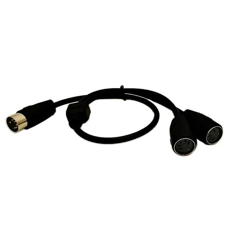 50 cm MIDI DIN 5Pin Y Splitter Adapterkabel, Stecker auf Doppel DIN-5 Buchse Verlängerung Audiokabel Linie für MIDI-Tastaturen – Detail 3